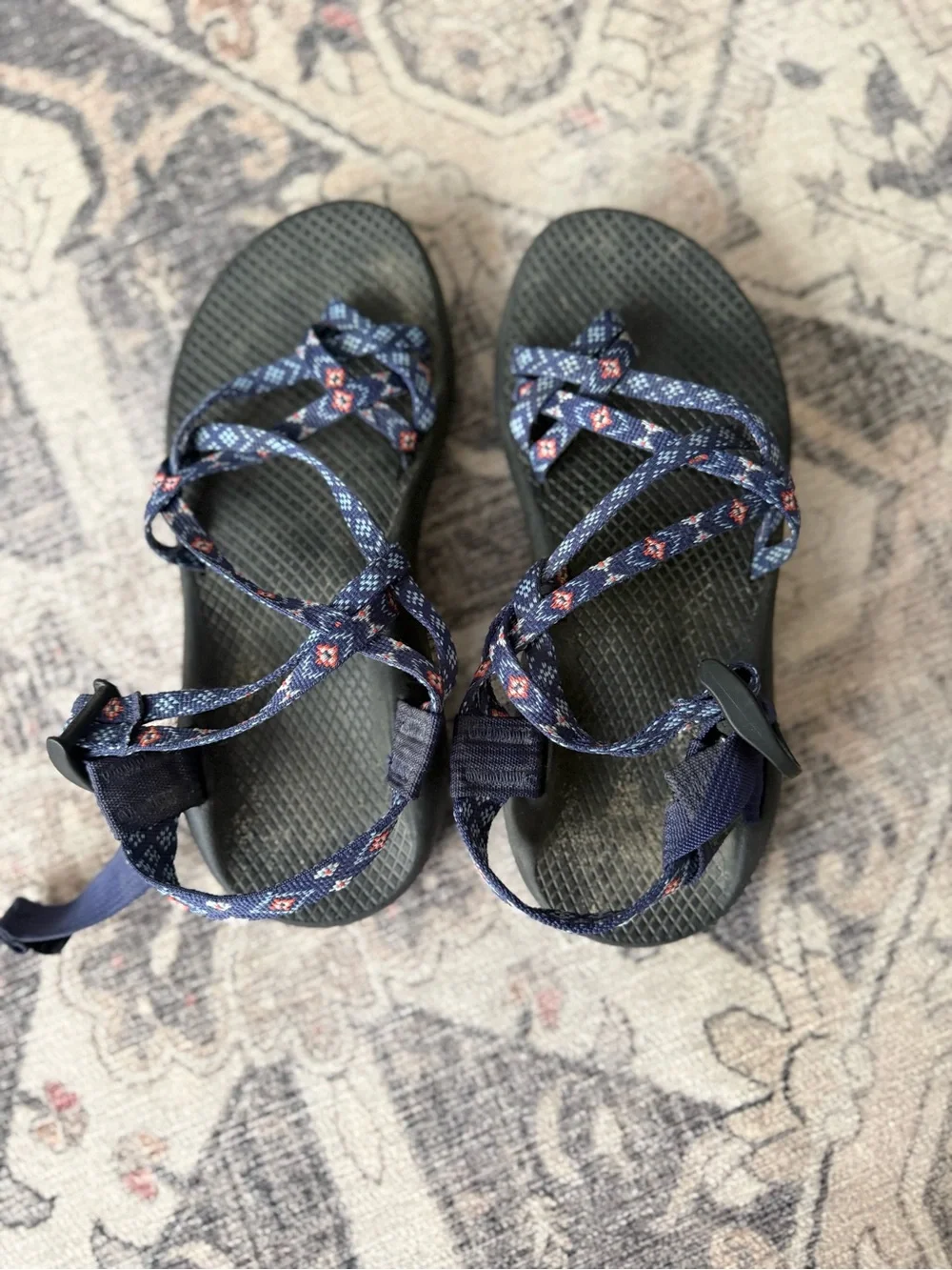 Women’s Navy Patterned Strap Chaco Sandals
